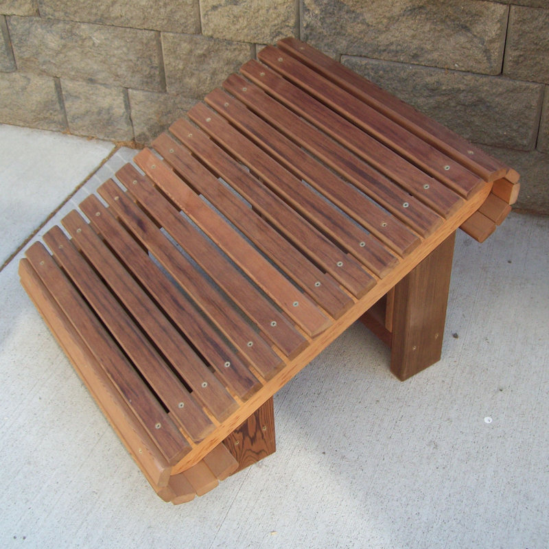 Verna Cedar Outdoor Ottoman, Cedar Stain