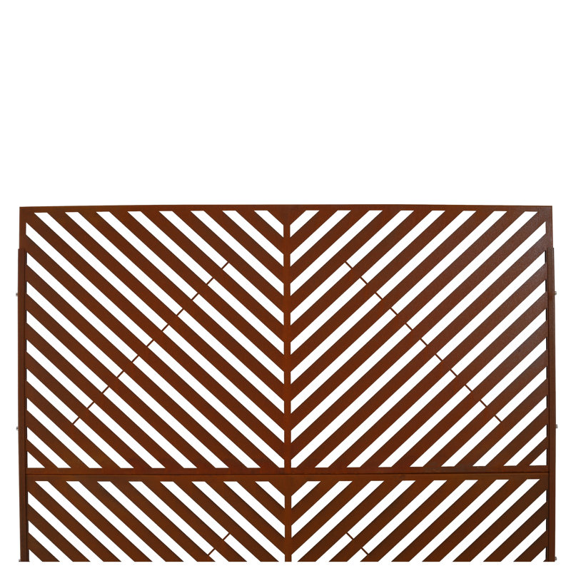 Panneau d'intimité extérieur et intérieur en acier 76 po H x 48 po rouge rouille, Brown/Red
