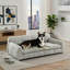 Lit pour chien doux et confortable pour chiens de grande taille et surdimensionnés, canapé pour chien surélevé durable, canapé pour chien confortable, canapé pour chien en lin moderne et tendance beige-1577517812