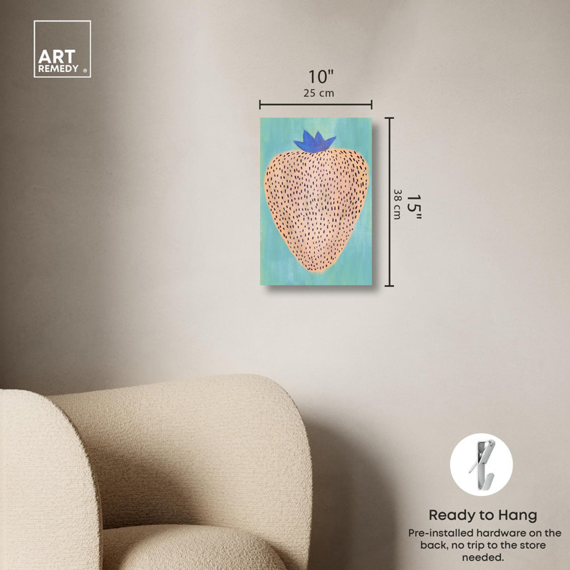 Pale Strawberry Modern Canvas Kitchen Print, 10" x 15"