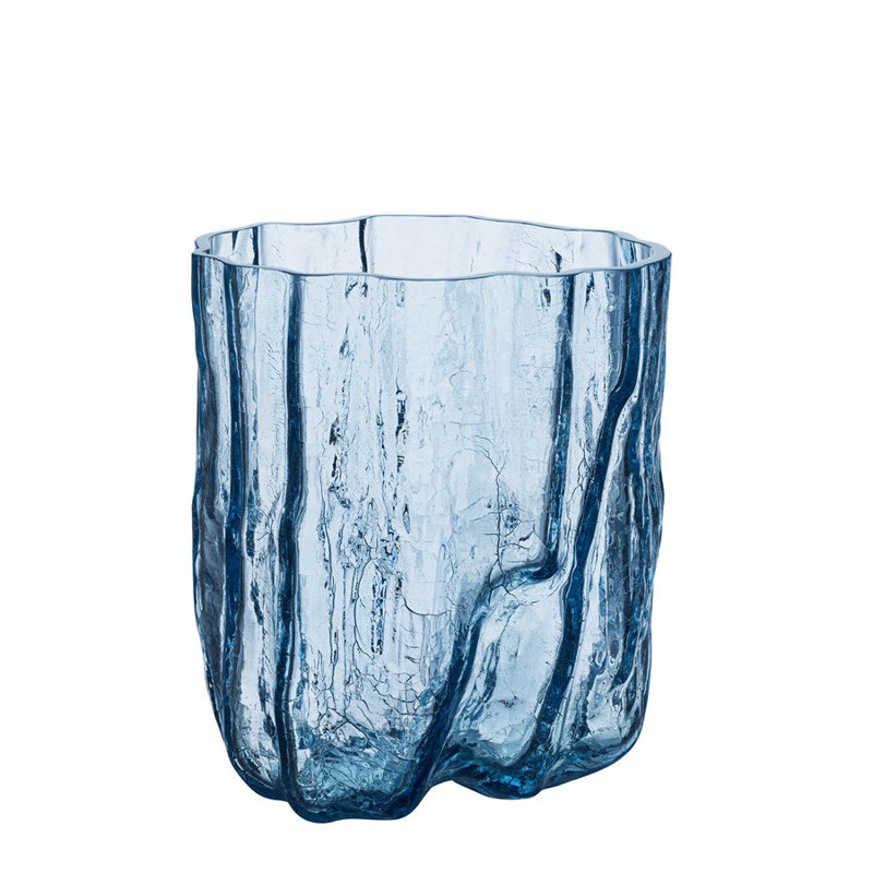 Grand vase craquelé, Bleu, H 10,63 po x l 7,87 po x P 7,87 po