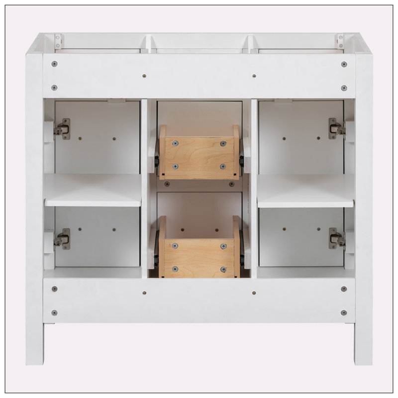 [Cabinet seulement] Meuble-lavabo blanc (lavabo non inclus)