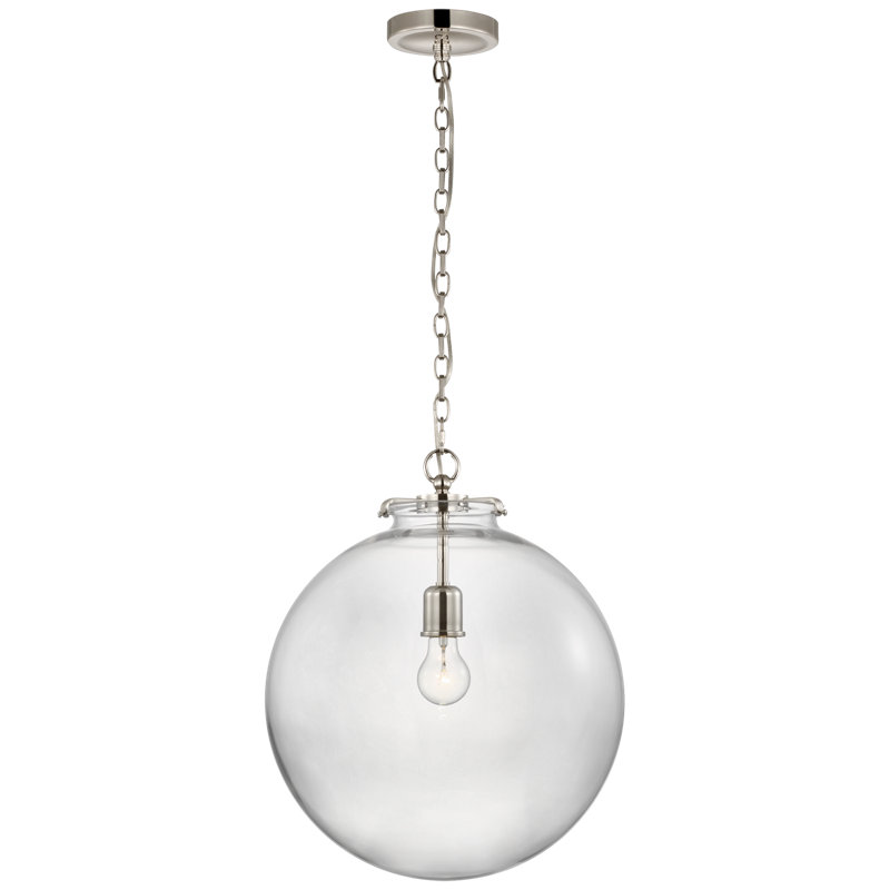 Katie 1 - Light Pendant, Polished Nickel, Clear