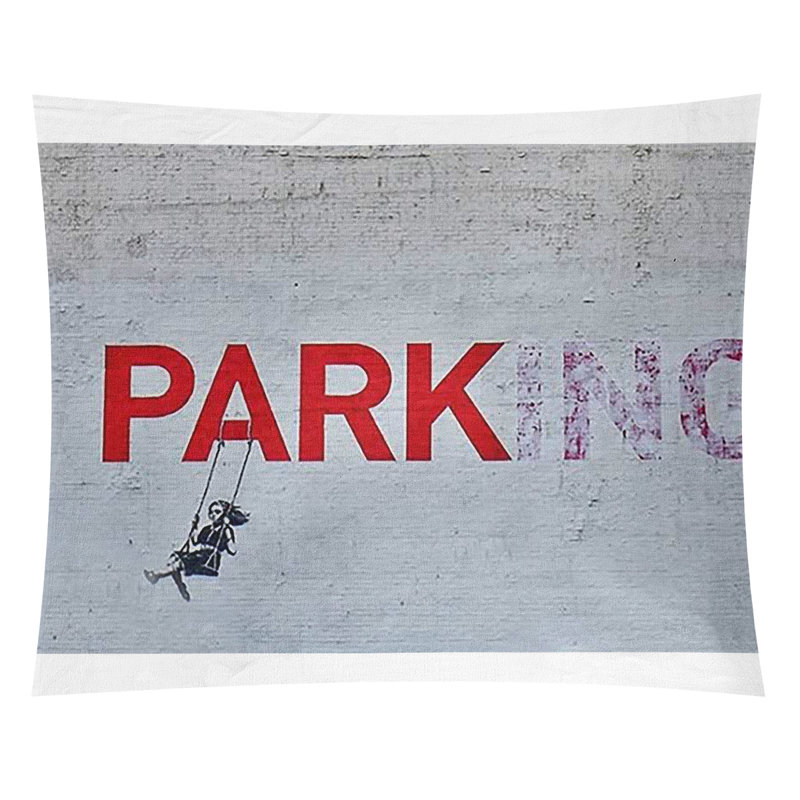 Tapisserie de jeune fille de parc de polyester swing, H 68 po x l 80 po x P 1 po
