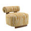 Fauteuil d'appoint contemporain jaune avec structure et tissu à rayures zébrées, 33,1 po de largeur, pour le chenille de la zone principale avec un cadre à ressorts en bois, profondeur de 30,3 po, espace de vie