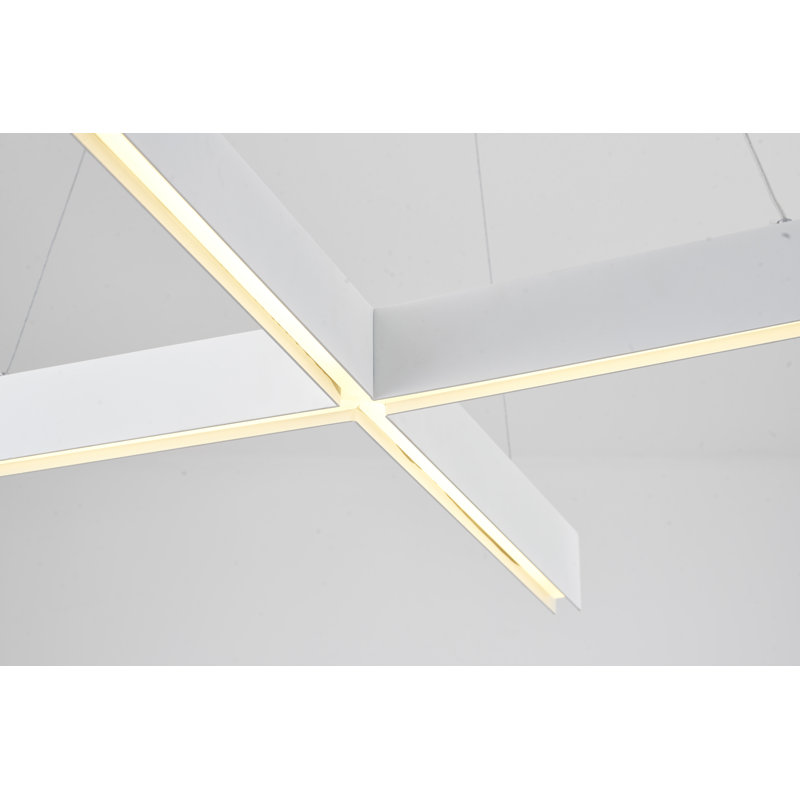 4-Light White LED Chandelier With Acrylic Diffusers, White