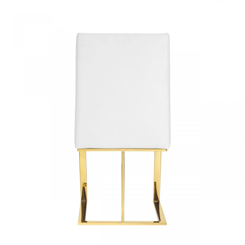 Chaise d'appoint de salle à manger blanche et dorée
