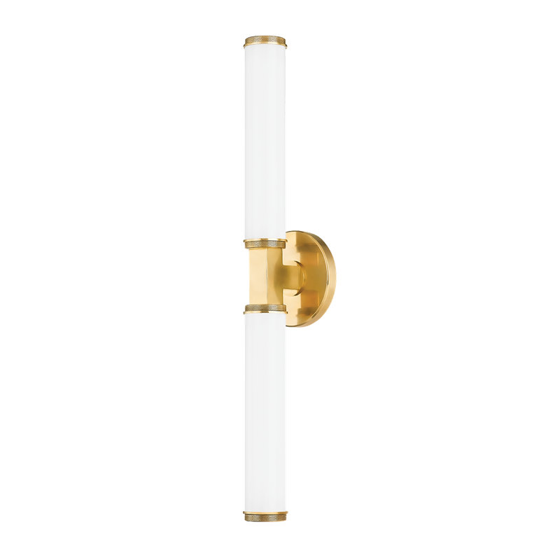 Cromwell 2 Light Wall Sconce, Aged Brass