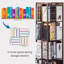  Bibliothèque à 5 niveaux à roulettes, bibliothèque pivotante en bambou à 360 °, étagère de rangement autoportante avec roulettes