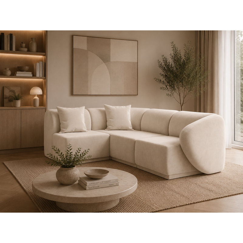 4 Seater Velvet Sofa & Chaise