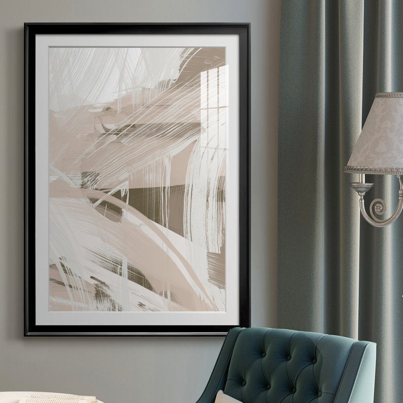 «Earthtone Swipe II», reproduction encadrée de qualité supérieure - prête à être accrochée, Cadre noir