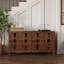 Buffet 60,5 "Mid Century Modern Buffet avec rangement, noyer 