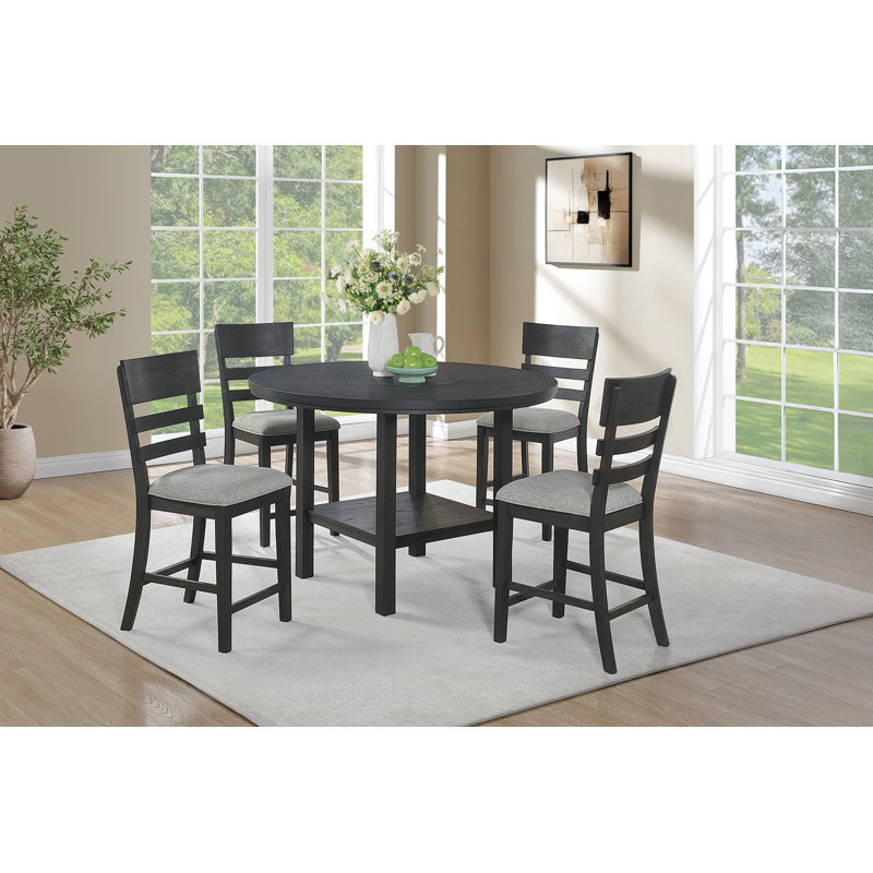 54.4" W COUNTER HEIGHT TABLE, CHARCOAL BLACK
