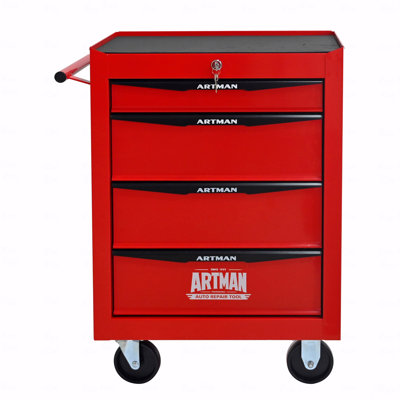 Rolling Metal Tool Chest Cabinet With 4 Drawers, 20" 4-Drawer Tool Chest Cabinet With Ball Bearing Drawer Slides, Steel Tool Storage Box Organizer (Tool Cabinet Category)