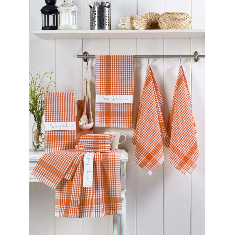 Ensemble de serviettes de bain délicates orange doux (10 pièces), 80% coton et 20% polyester, 17,7 x 25,6 pouces | Lavage délicat à la machine, parfait pour la maison et le spa