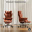 Ergonomic Adjustable Reclining Swiveling Office Chair - Faux Leather with Footrest for PC-127376175