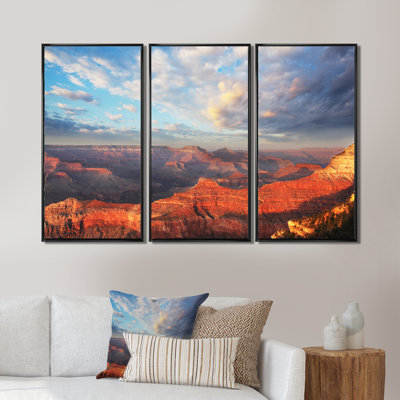 Grand Canyon - Ensemble de 3 toiles encadrées