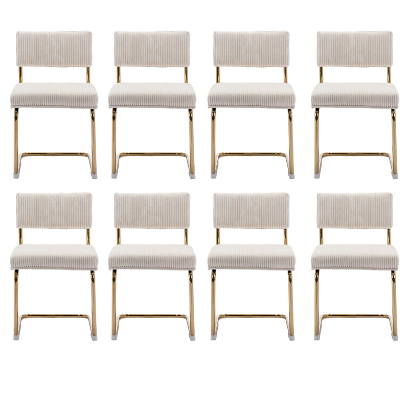 Chaise de salle à manger rembourrée Hamutal, Beige