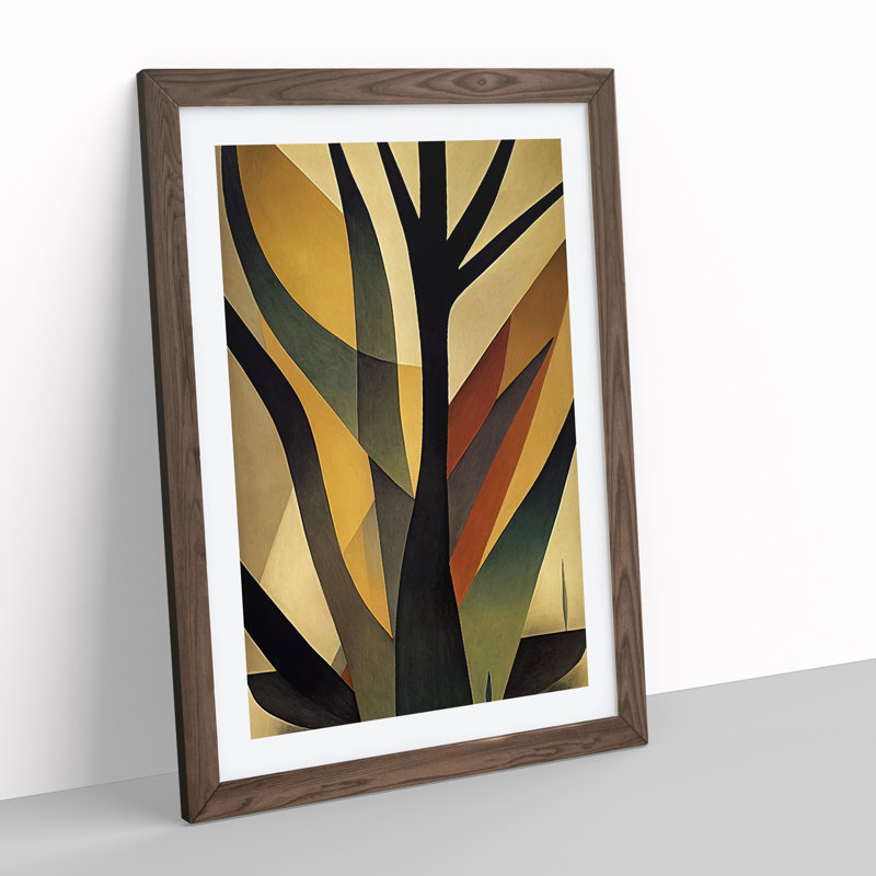 Splendid Abstract Tree No.1 - Wall Art, 64cm H x 46cm W x 2cm D, Walnut Framed