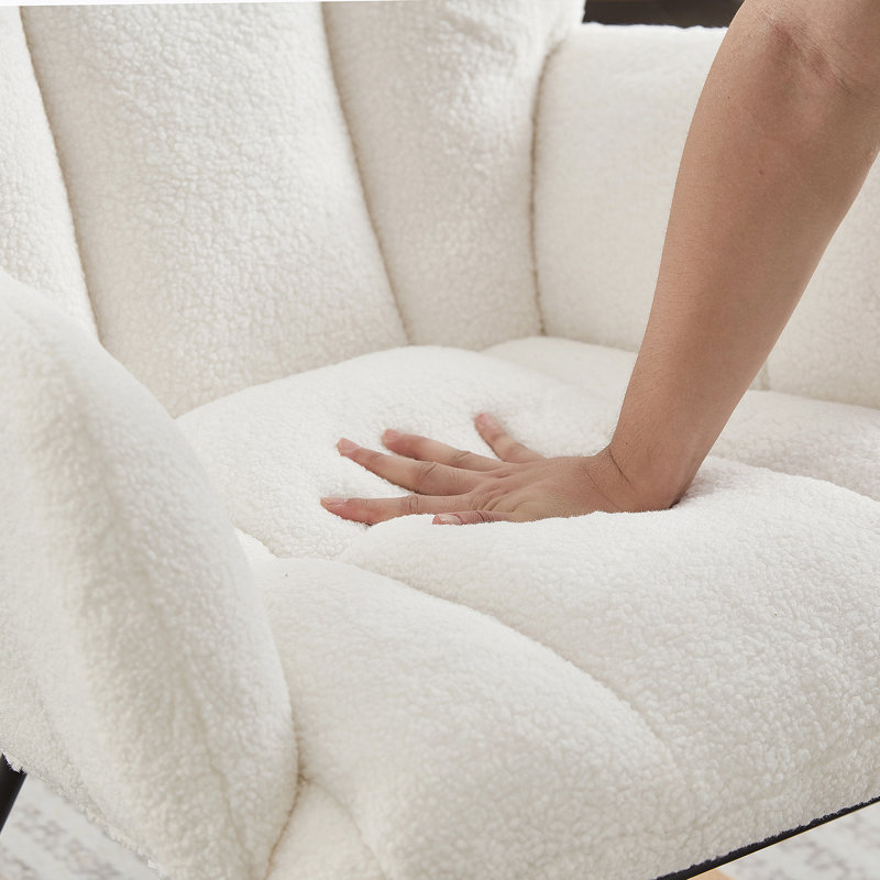 Fauteuil à bascule et fauteuil capitonné Glider Chair For Living, Ivoire ivoire