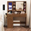 Bureau de coiffeuse avec miroir et lumière-402537650