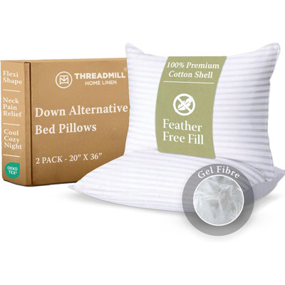 Threadmill Hotel-Style Down Alternative Queen Pillows, Set of 2