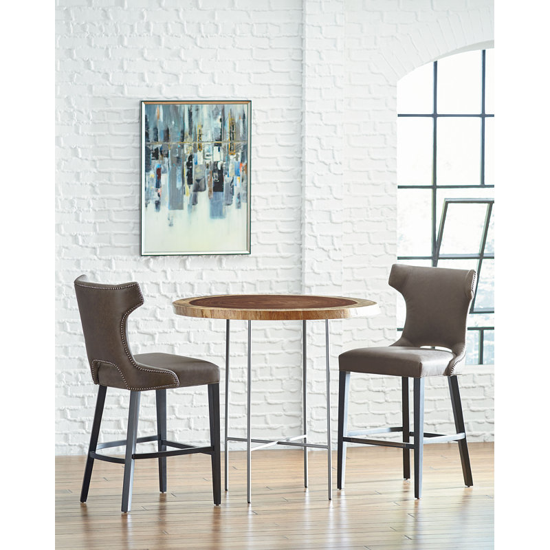 Live Edge 38'' Solid Wood Round Bevelled Edge Table Top