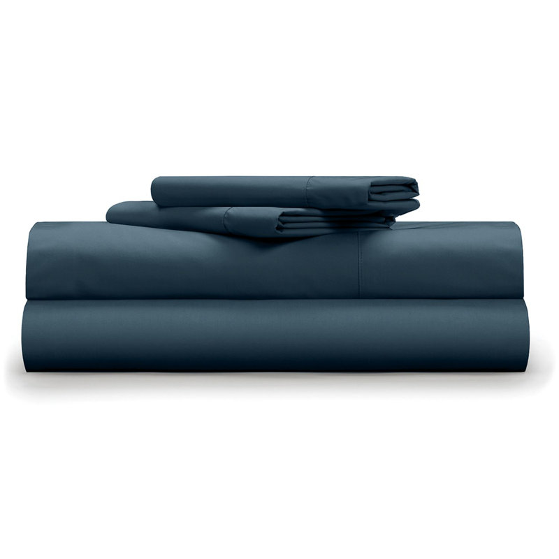 Ensemble de draps 100% coton 400 fils Cool & Crisp, Double, Bleu PG