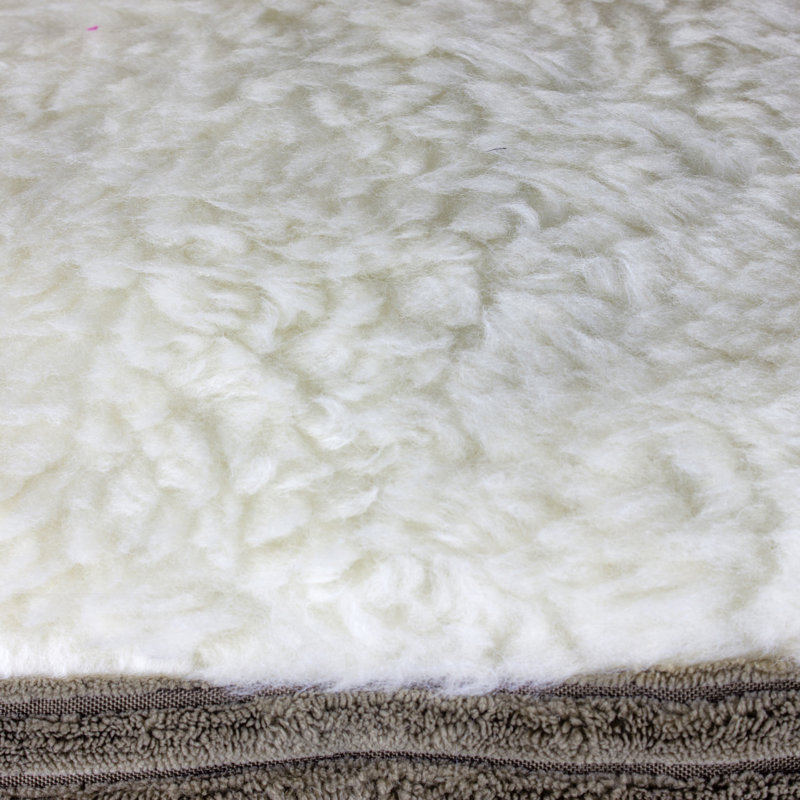 Lit à chien burton velours côtelé sherpa, Gris, Grand (H 5 po x l 35 po x P 35 po)