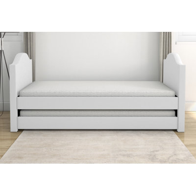 Sleep Upholstered Daybed with Pull Out Trundle, Twin, Amiah by Lark Manor
