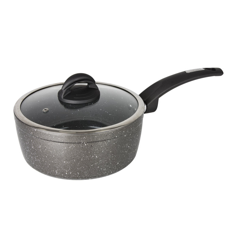 Tower Cerastone Forged Saucepan with Non-Stick Coating and Soft Touch Handle, Graphite, 18 - 22cm, 2.3 L