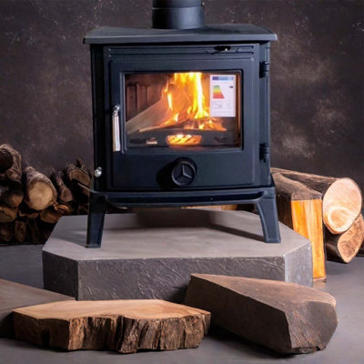 Small domestic cast iron wood heating stove