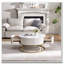 Table basse ronde avec tiroirs, table en faux marbre avec rangement, table basse de salon