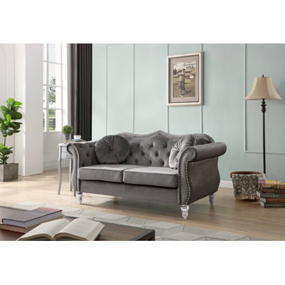 Cozy Transitional Flared Arm Loveseat