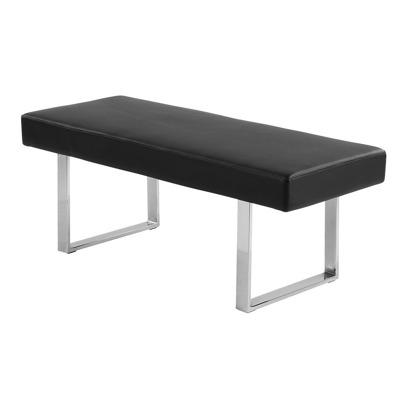 Havilland Faux Leather Upholstered Bench, Black