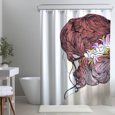 Shower Curtain FI61 – Polyester Shower Curtain, Dye Sublimation Print, 71" W × 74" L