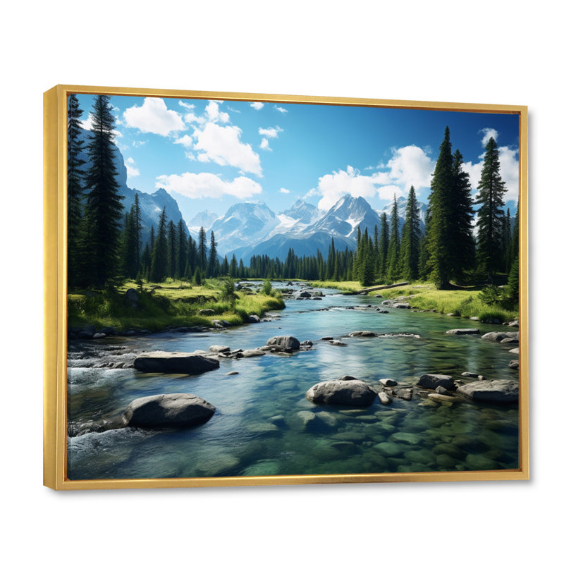 Canada Banff Symphony II - reproduction sur toile, H 30 po x l 40 po x P 1,5 po, Cadre flottant doré
