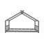 Lit simple en bois, gris
