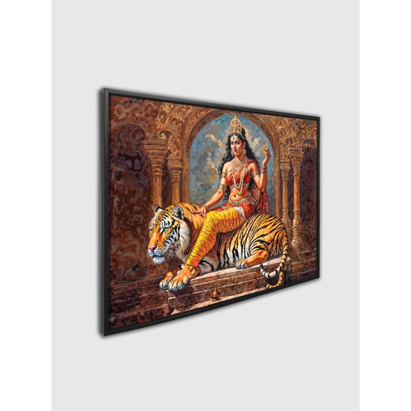 Toile murale Parvati, cadre flottant, H 20 po x l 24 po, Reproduction encadrée sans passe-partout, Noir, noir, noir, noir