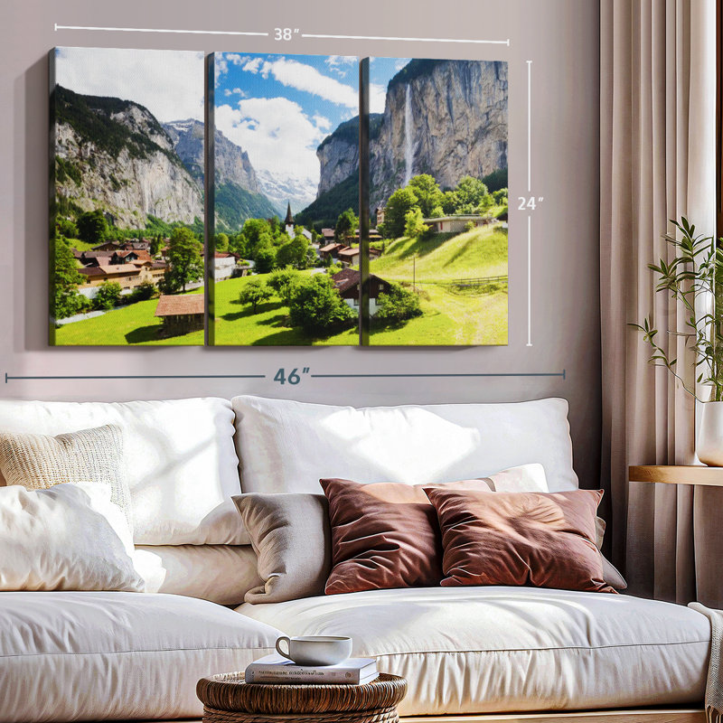 «Scenic Lauterbrunnen», 3 pièces, H 24 po x l 38 po
