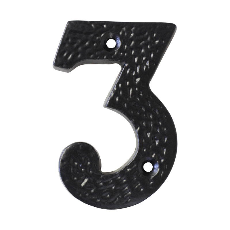 Numéro de maison 3 po, Noir, 3