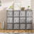 Cube Storage Organizer Shelf with 6 Printed Bins + Labels