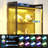 Aarush Glass Display Cabinet, Curio Cabinet, Bookcase with RGB LED Lights,Black-1772592096