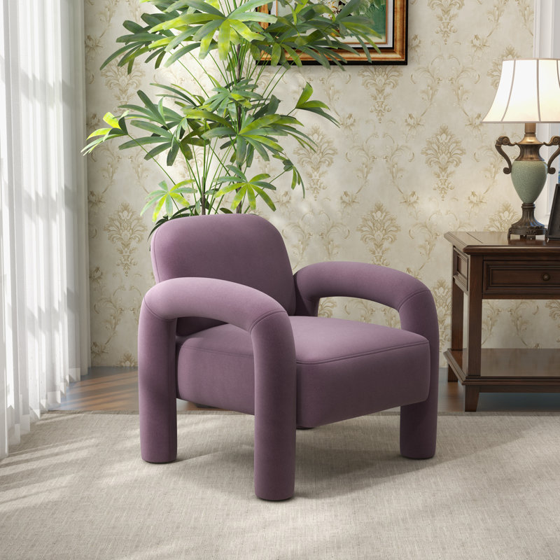 Fauteuil Iryanna, Velours mauve, 1
