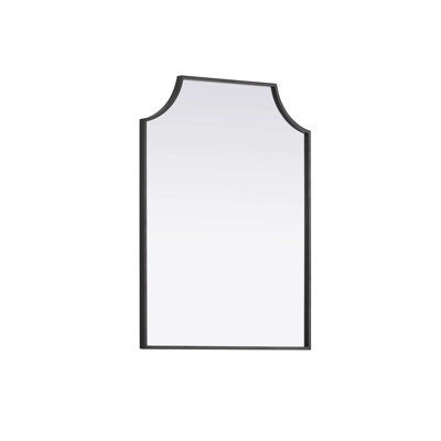 Notched Metal Mirror 22x30 inch in Black