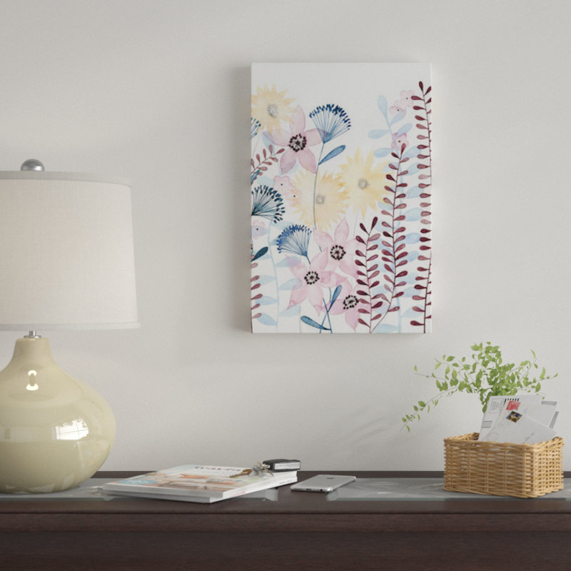 « pastel posies i », reproduction sur toile, H 18 po x l 12 po x P 1,5 po, Toile tendue, Pas de tapis
