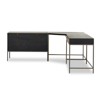 Trey Solid Wood Modular L-Shaped Executive Desk