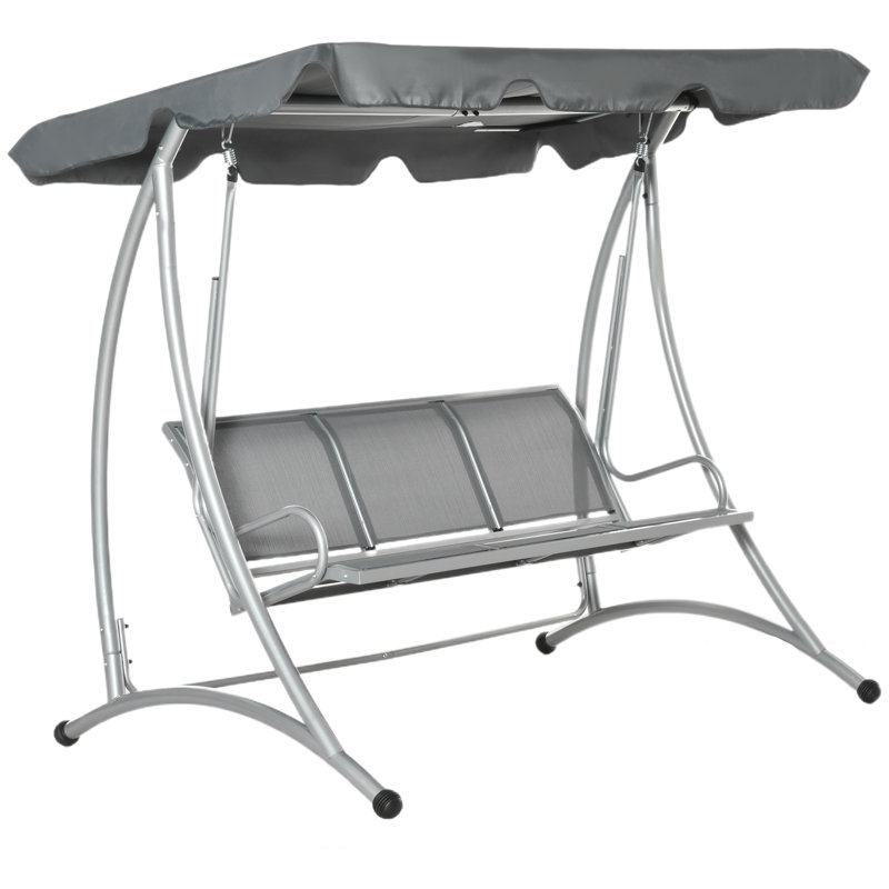 Clara 3 Person Porch Swing with Canopy, Grey