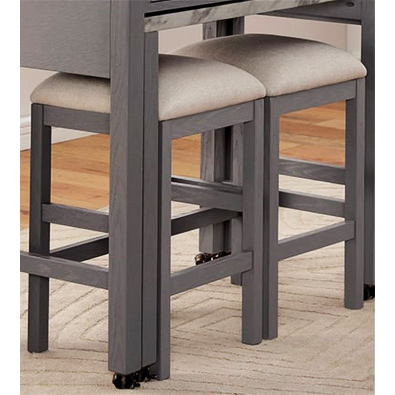 Ensemble de tabourets de salle à manger gris clair et gris