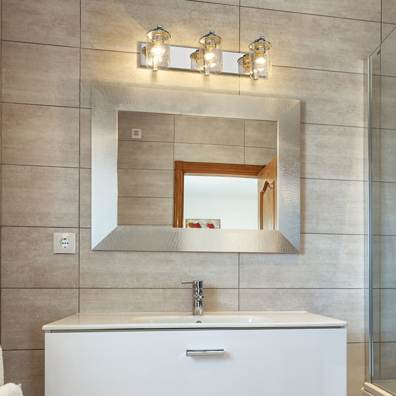 Éclairage pour salle de bain à intensité variable 3 lumières Foua, Chrome